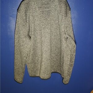 Nautica men's classic fit quarter-zip fleece pullover in grey heather, size L